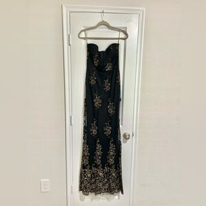 New! Discontinued Windsor Embellished Strapless Bustier Gown